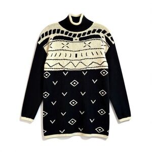 4/$20 Vintage The Limited Fair Isle Turtleneck Sweater - Lambswool Angora